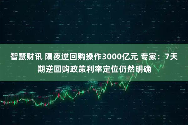 智慧财讯 隔夜逆回购操作3000亿元 专家：7天期逆回购政策利率定位仍然明确